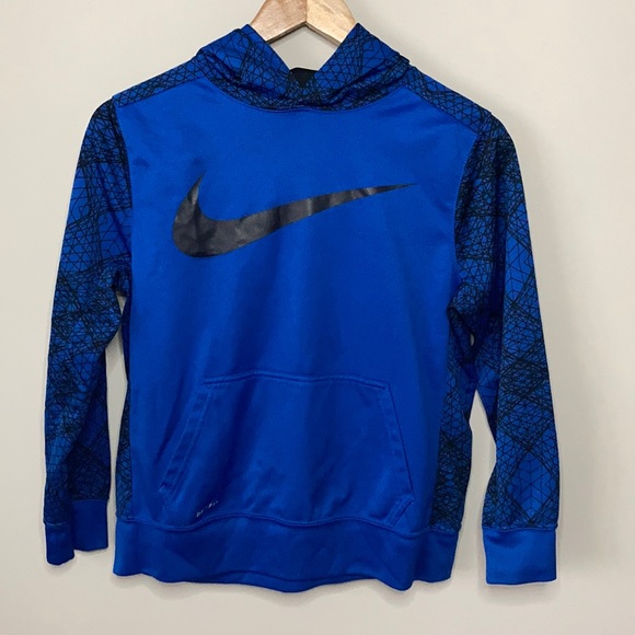 NWOT Nike Dri-Fit Blue Fleece Lined Hoodie Large - Picture 2 of 5